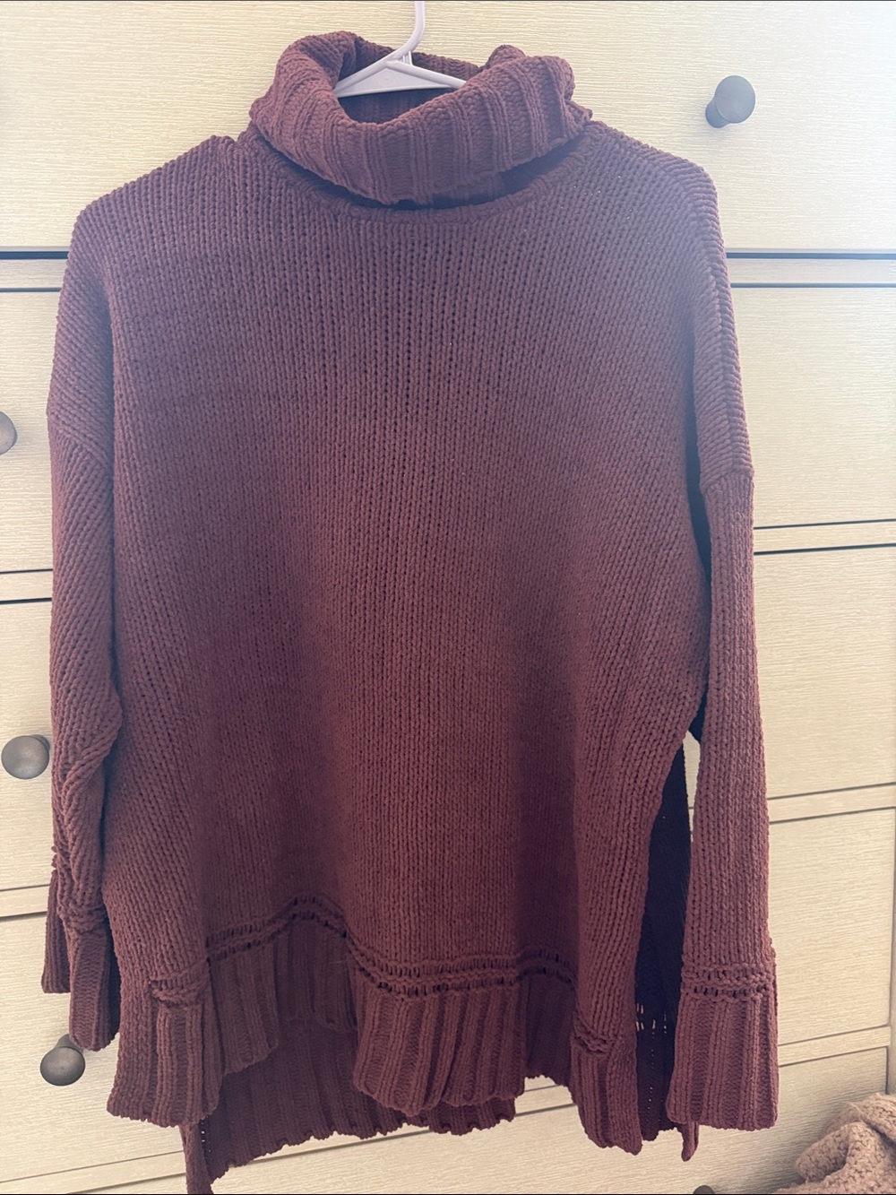 aerie Ribbed Turtleneck Sweater in Chocolate Brown